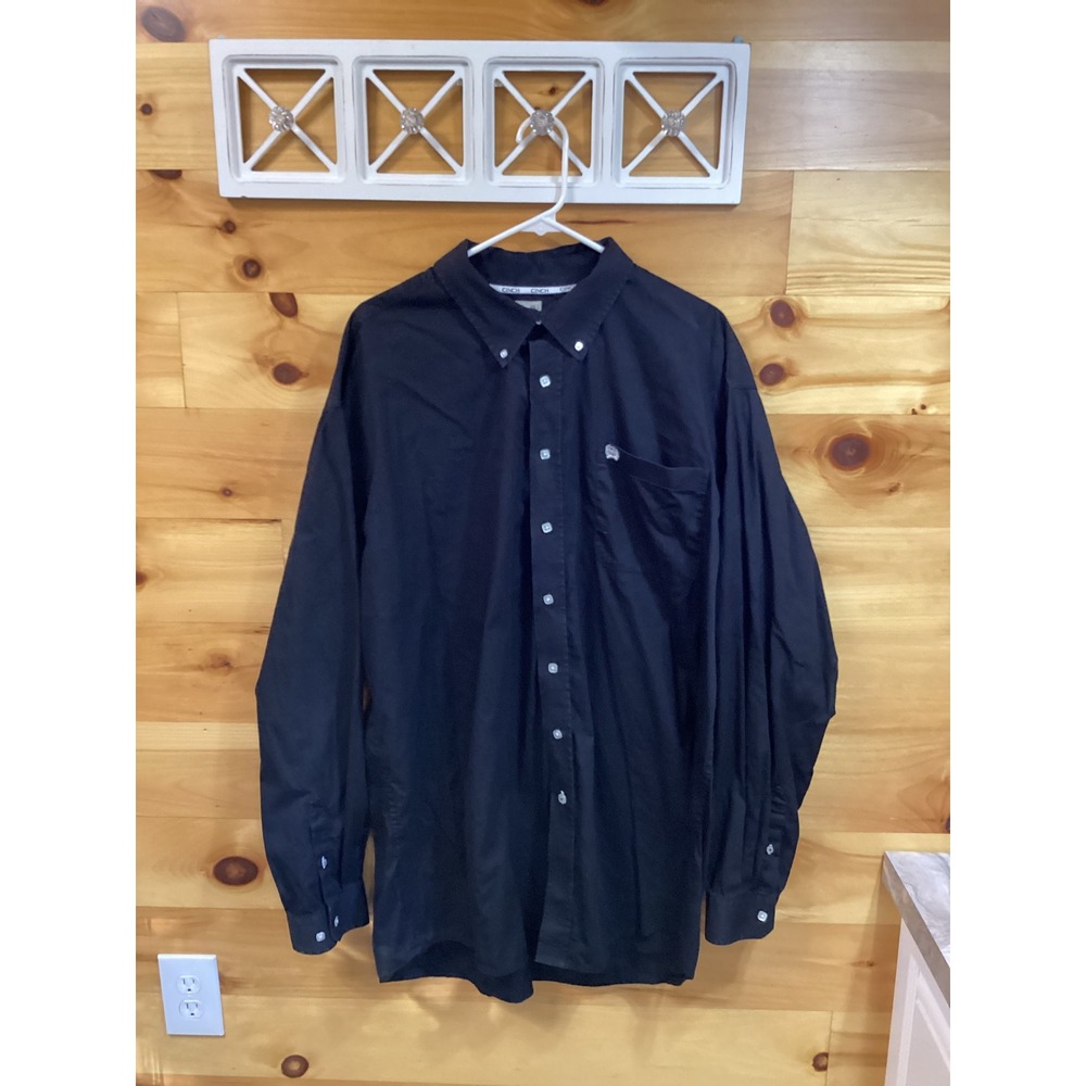 Cinch Mens XXL Black 100% Cotton Long Sleeve Western Button Down Shirt